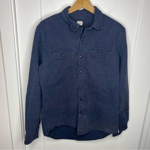 Bridge & Burn PNW Dark Wash Denim Button Down Shirt Size Large